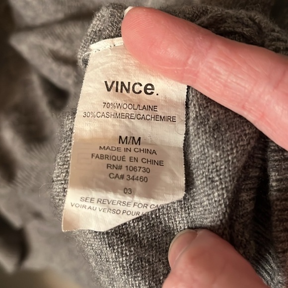 Vince Purple & Gray Ombre Wool/Cashmere Long Sleeve Tunic Sweater Sz M - Picture 5 of 8